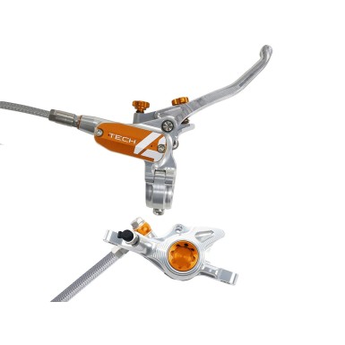 Freno de disco trasero Tech 4 X2 Plata / Naranja