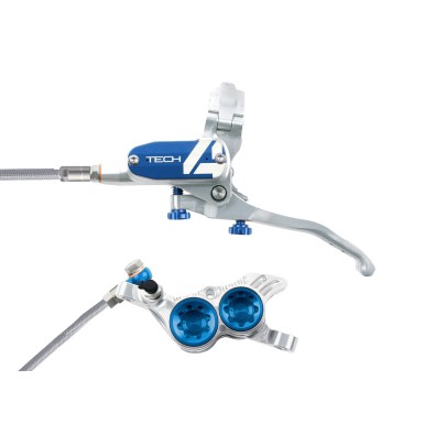 Freno de disco delantero Tech 4 V4 Plata / Azul
