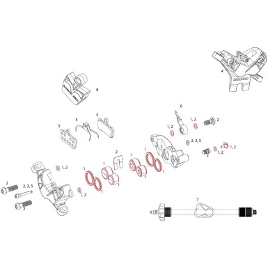 Kit de pistones para pinza Guide R / RS / RSC