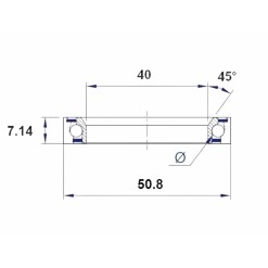 Rodamiento de dirección E1 (40x50,8x7,14 mm) - 45/90°