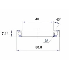 Rodamiento de dirección E1 (40x50,8x7,14 mm) - 45/90°