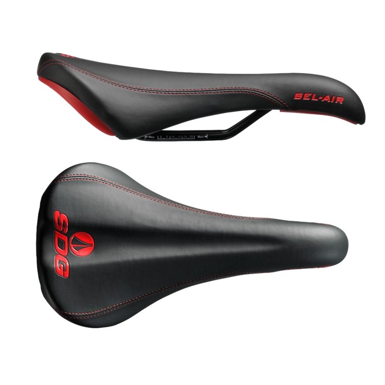 Sillín Bel Air RL acero - negro / rojo