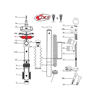 Carro inferior para tija telescópica Lift / V8 Delux