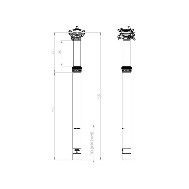 Tija telescópica Revive 2.0 sin mando - 27,2 x 80 mm