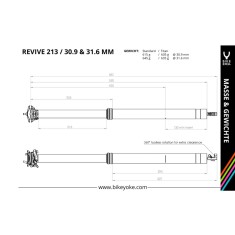 Tige de selle télescopique Revive sans remote - 30,9 X 213 mm - 582 mm