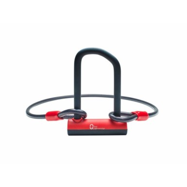Qloc Security Antivol U - Ø14 - 75/150mm - avec câble Ø12 / 1000mm et support - Purebike