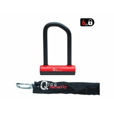 Candado en U - Ø14 - 75/150mm - con cadena Ø8 / 900mm y soporte