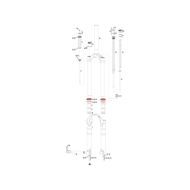 Kit joints fourche 35 mm Domain / Lyrik - Kit joints pour fourche de vélo - Equipement VTT - Purebike - Materiel Velo, Accessoir