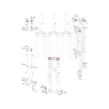 Kit joints fourche 40 mm Totem - Kit joints pour fourche de vélo - Equipement VTT - Purebike - Materiel Velo, Accessoires VTT Eq