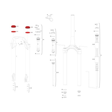 Kit joints fourche 30 mm pour XC30 2012 et + - Kit joints pour fourche de vélo - Equipement VTT - Purebike - Materiel Velo, Acce