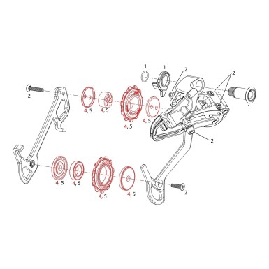 Galets 11 dents pour X9 9 vitesses - Purebike