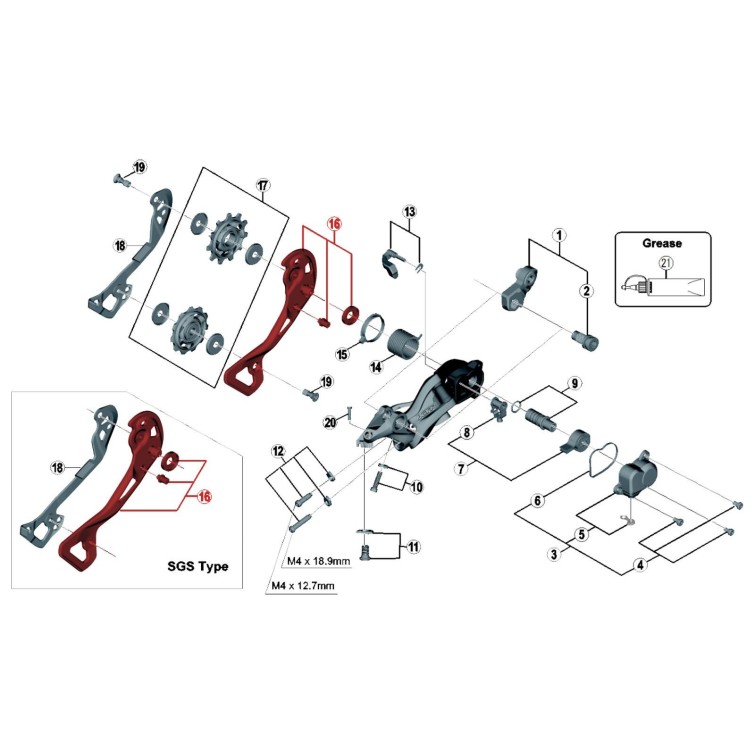 Outer cage for XTR M9000 derailleur