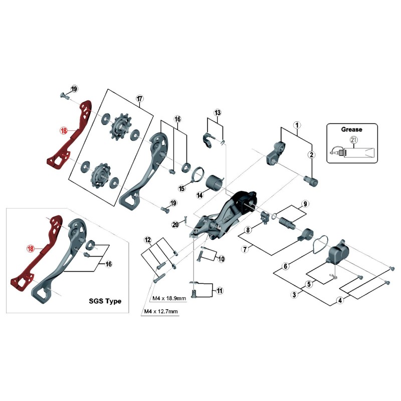 Inner cage for XTR M9000 derailleur