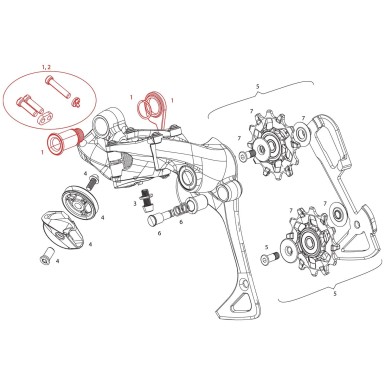 Kit de tornillo y tope para cambio trasero de 11 velocidades XX1 / X01 / X1