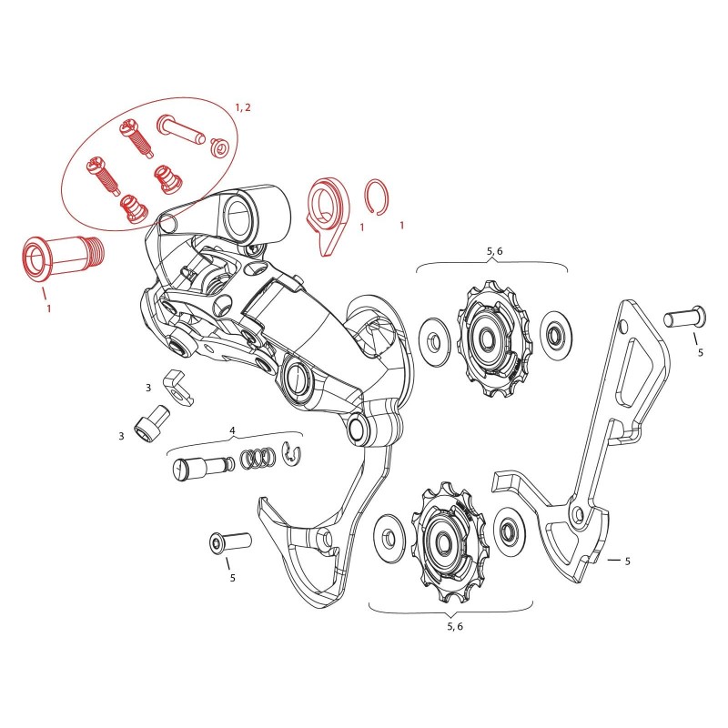 Bolt and limit screw kit for GX 2x10-speed rear derailleur