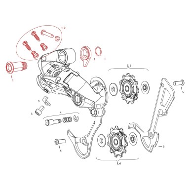 Kit de tornillo y tope para cambio trasero de 2x10 velocidades GX