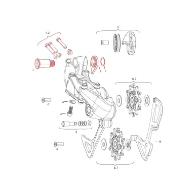 Kit de tornillo y tope para cambio trasero de 1x11 velocidades GX