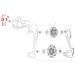 Bolt and limit screw kit for GX Eagle 12-speed rear derailleur