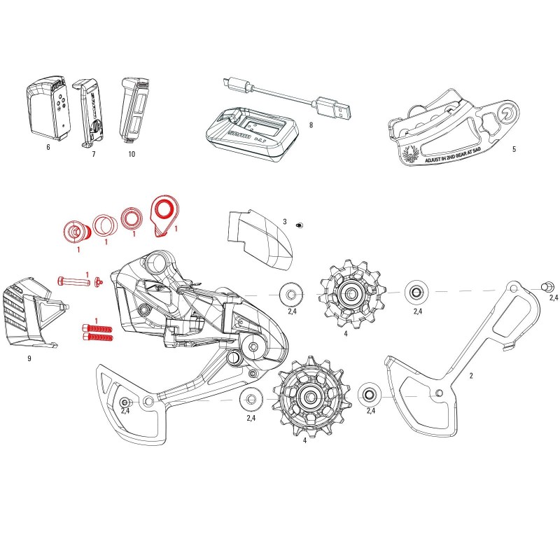 Kit vis + butée pour dérailleur arrière 12v GX Eagle AXS