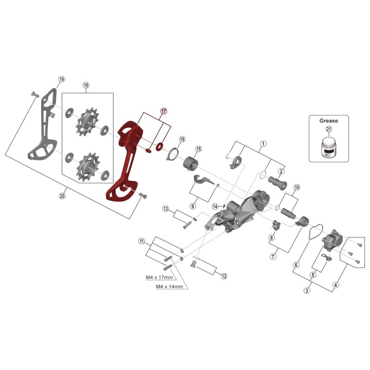 Chape Externe pour Dérailleur XTR M9120 - Chape Longue
