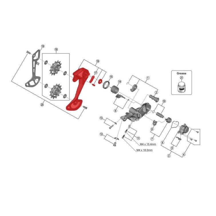 Outer cage for XT M8100 derailleur