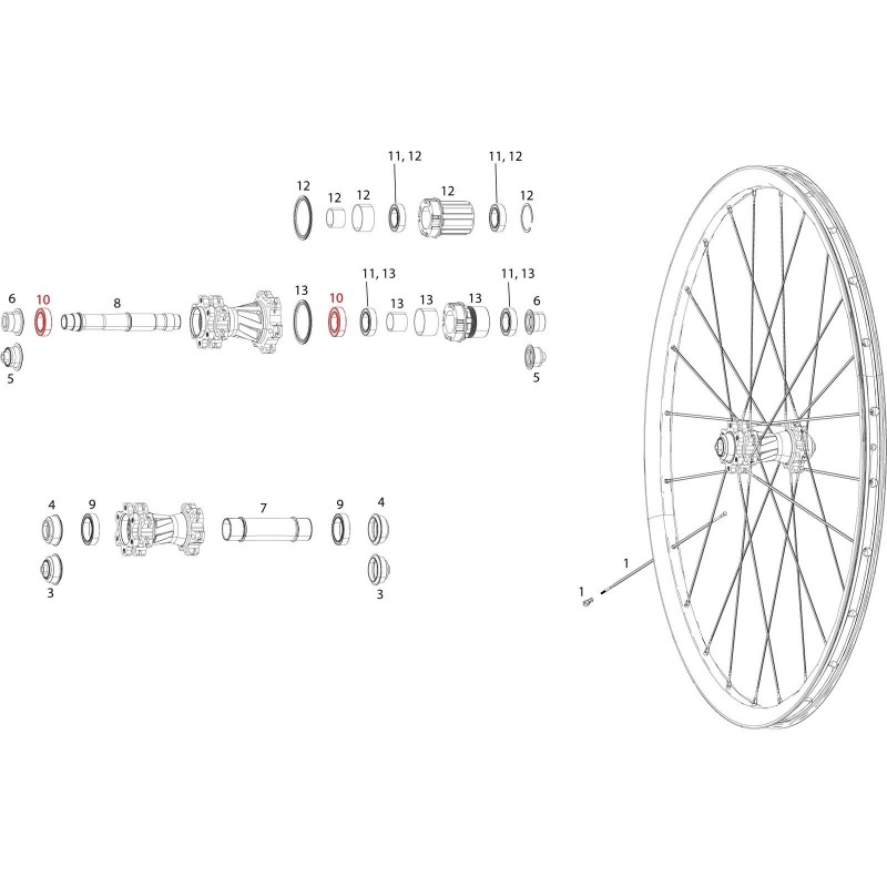 Bearings for Rise 60, Roam 30/40, Rail 40 Rear Wheel