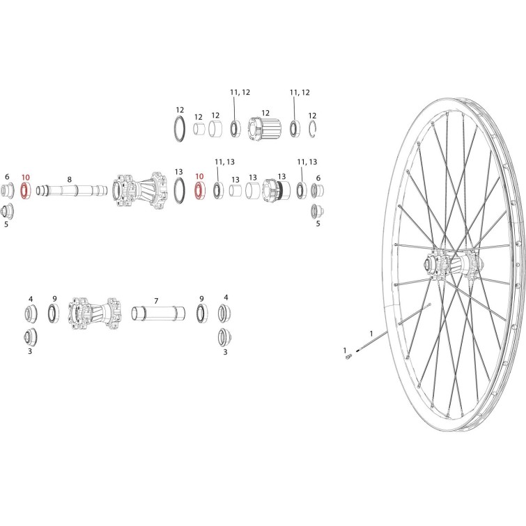 Bearings for Rise 60, Roam 30/40, Rail 40 Rear Wheel