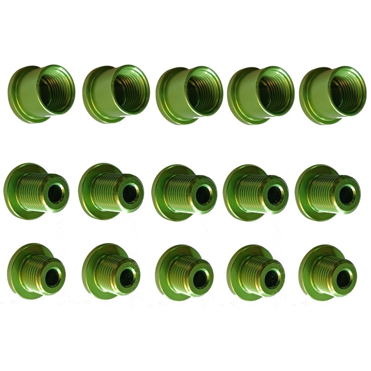 Green Anodized Triple Chainring Bolts