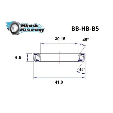 Rodamiento de dirección B5 - 30,15x41,8x6,5 mm - 45/45°