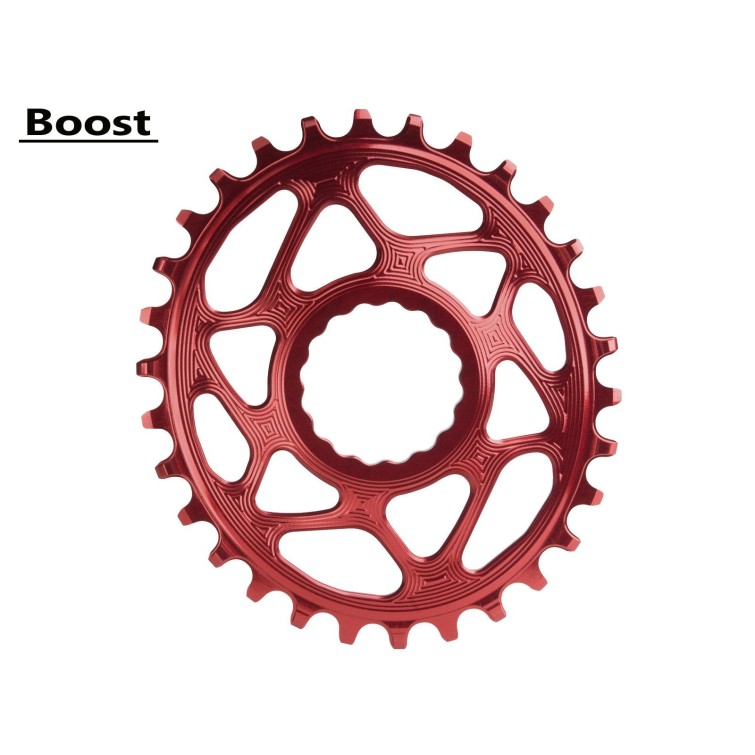 Plateau Oval Race Face Direct Mount à denture variable Boost Rouge