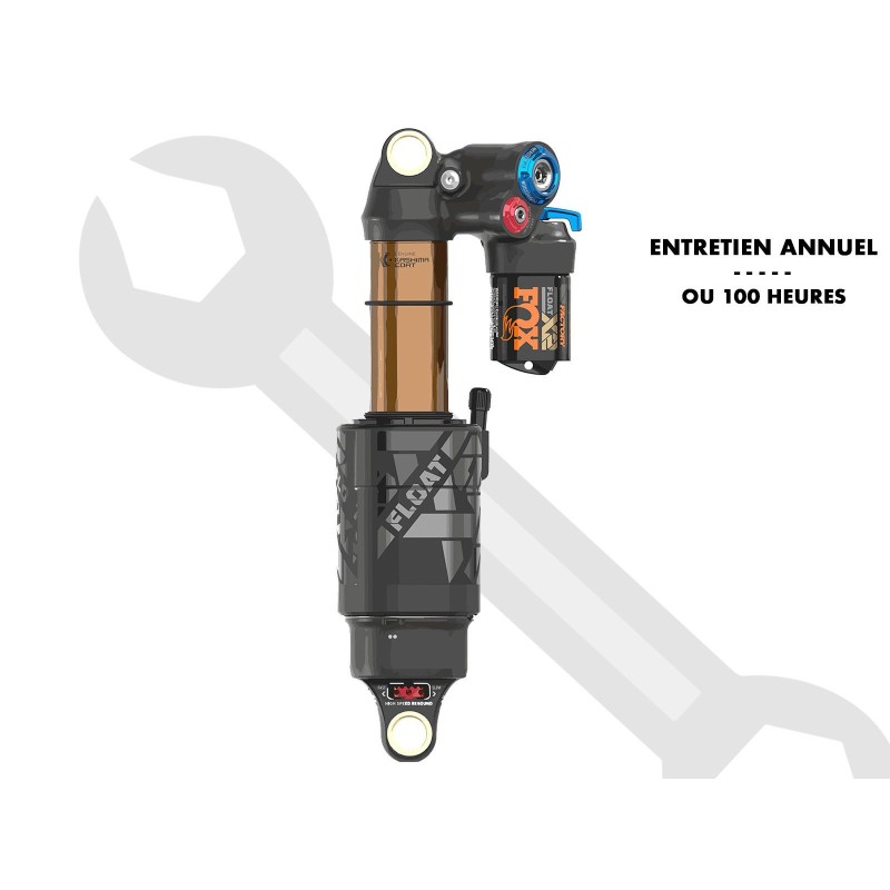 Mantenimiento anual o cada 100 h para amortiguador Fox Float X, X2, DPX2