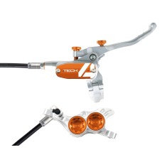 Freno de disco trasero Tech 4 V4 Plateado / Naranja