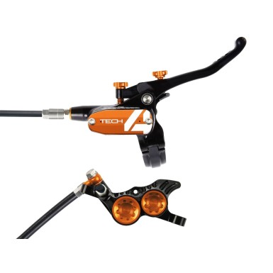 Frein à disque arrière Tech 4 V4 Noir / Orange