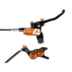 Freno de disco trasero Tech 4 V4 Negro / Naranja