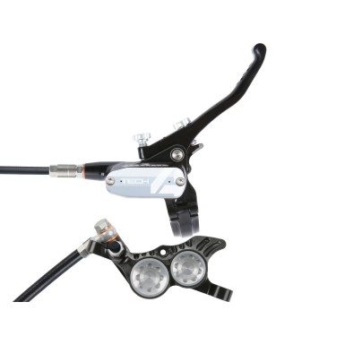 Freno de disco trasero Tech 4 V4 Negro / Plateado
