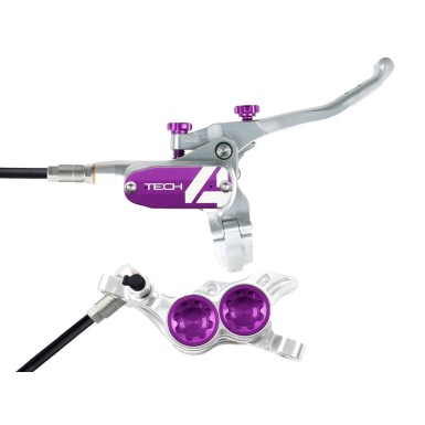 Freno de disco trasero Tech 4 V4 Plata / Morado