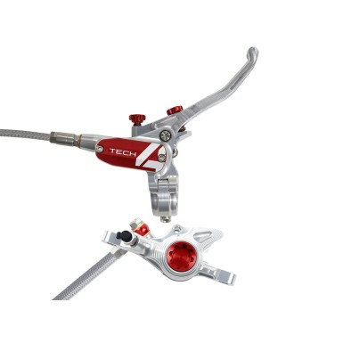 Freno de disco trasero Tech 4 X2 Plata / Rojo