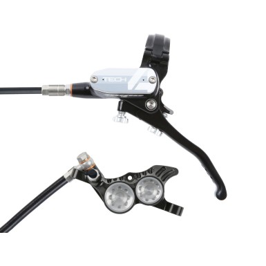 Freno de disco delantero Tech 4 V4 Negro/Plata