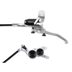 Freno de disco delantero Tech 4 V4 Plata / Negro