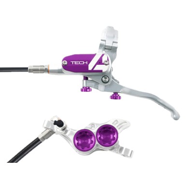 Freno de disco delantero Tech 4 V4 Plata / Morado