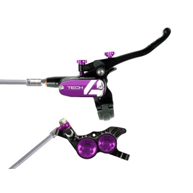 Freno de disco trasero Tech 4 V4 Negro / Morado