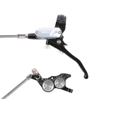 Freno de disco delantero Tech 4 V4 Negro/Plata