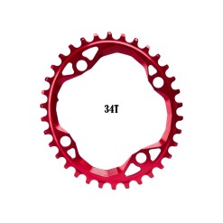 Plateau Oval Narrow Wide 104 mm Rouge - Plateaux VTT, Plateau VTT Oval - Purebike - Materiel Velo, Accessoires VTT Equipement Vé