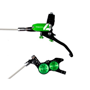 Freno de disco delantero Tech 4 V4 Factory Negro / Verde