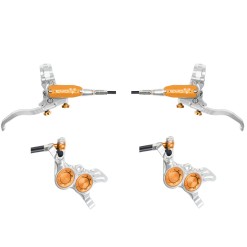 Hope Tech 4 Evo GR4 Disc Brake Set - Silver/Orange - Standard Hose