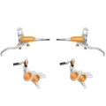 Hope Pareja de frenos de disco Tech 4 Evo GR4 - Plata/Naranja - Latiguillo estándar