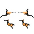 Hope Tech 4 EVO GR4 Disc Brake Set - Black / Orange - Standard Hose | PureBike