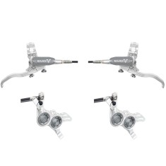 Pareja de frenos de disco Tech 4 Evo GR4 - Plata / Smoke - Latiguillo estándar