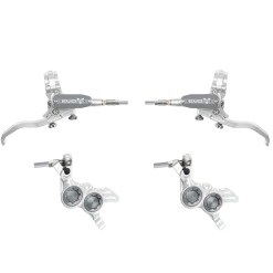 Paire de freins à disques Tech 4 Evo GR4 - Argent / Smoke - Durite aviation