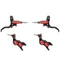 Hope Tech 4 Evo GR4 Disc Brake Set - Black / Red - Braided Hose